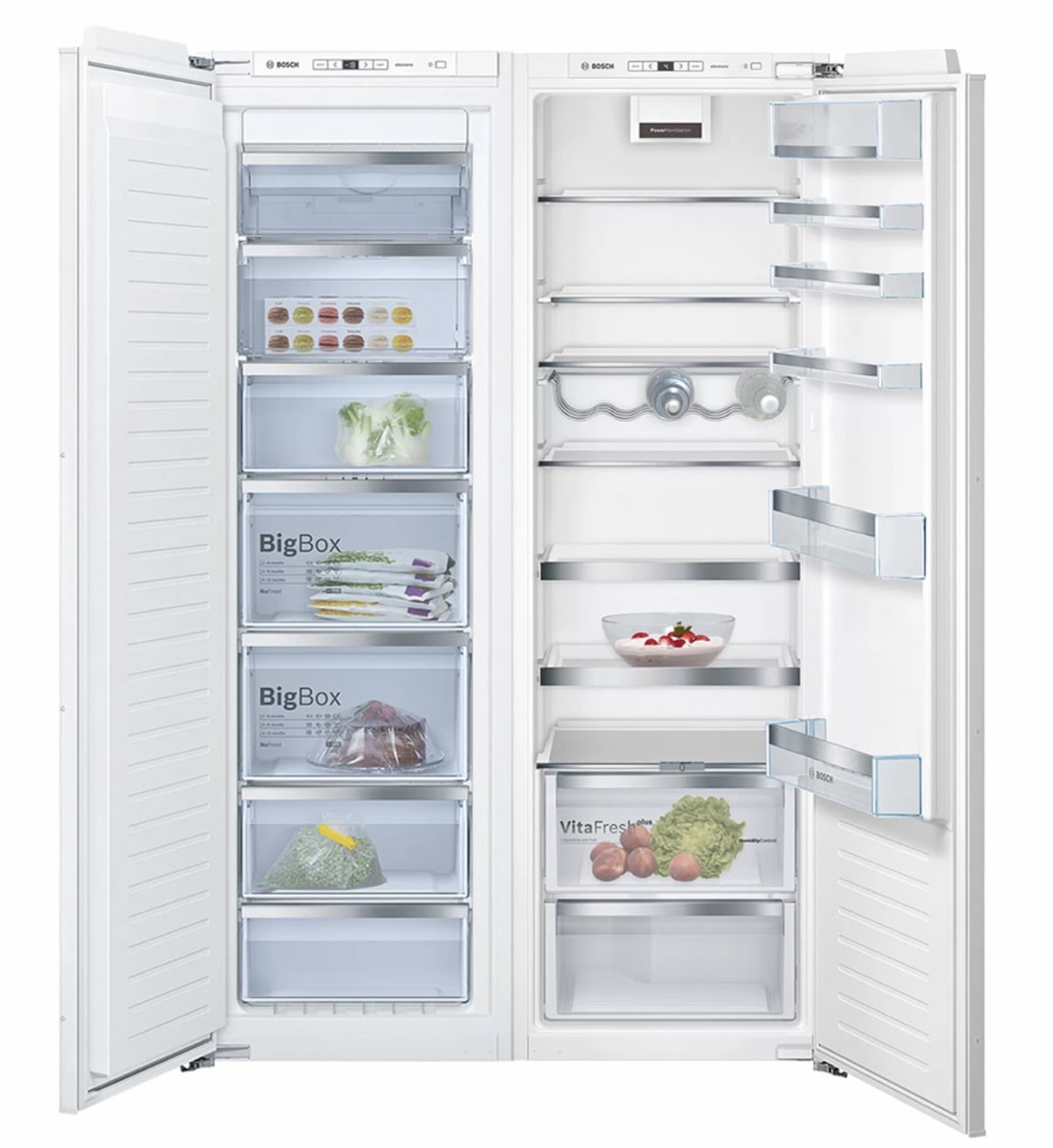 یخچال فریزر دوقلو توکار بوش KIR81AFE0-GIN81ACF0