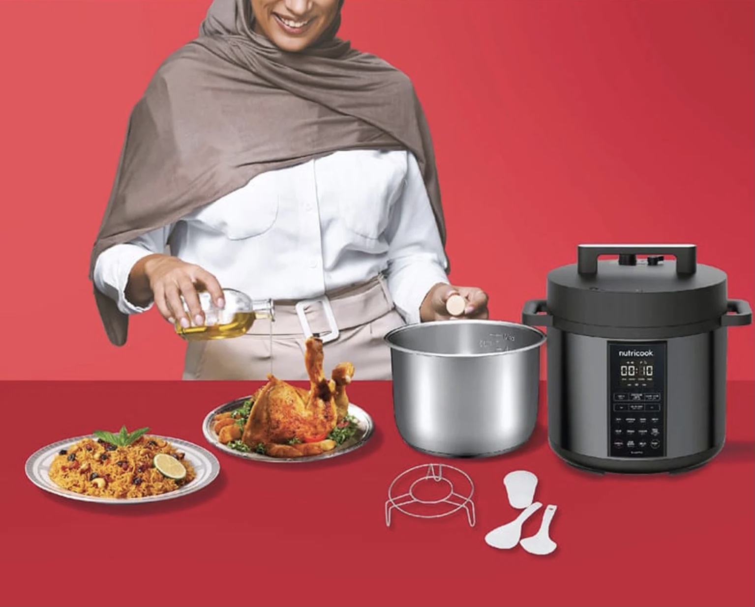 مولتی کوکر نوتریکوک مدل SP204K ظرفیت ۶ لیتر استیل ضد زنگ چند کاره