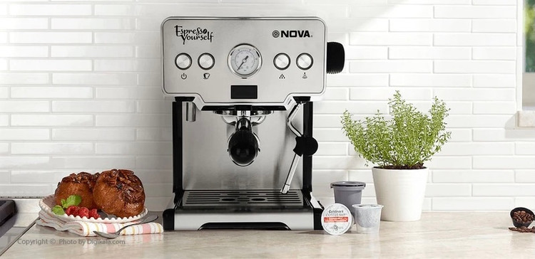 اسپرسوساز نوا مدل NCM-128EXPS ظرفیت ۱.۷ لیتر با فشار بخار ۱۵ بار