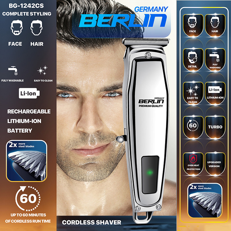 موزر خط زن دیجیتالی تیغ تیتانیوم باتری لیتیومی برلین BG-1242CS