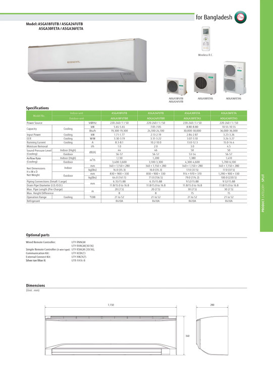 اسپلیت اجنرال 30هزار ASGA30FETA