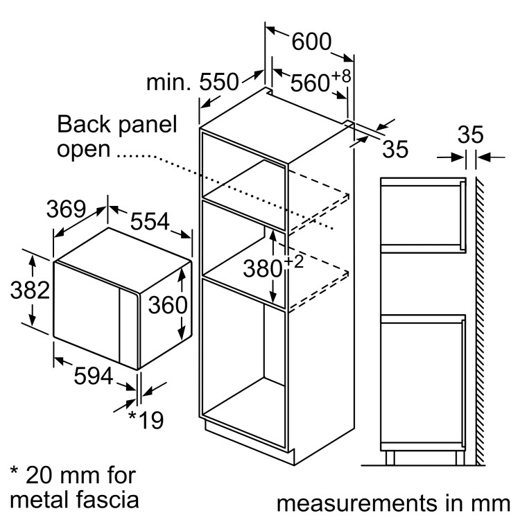مایکروویو توکار بوش مدل BOSCH BEL554MB2M